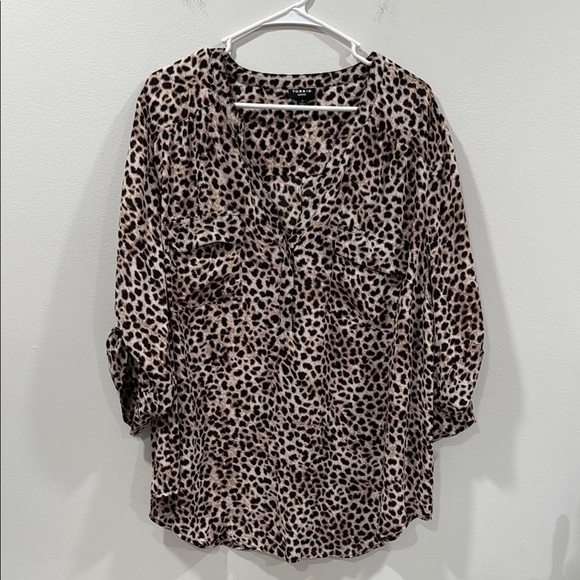 Torrid Leopard Print Women's Top Size 3 (3X) EUC - Picture 1 of 11